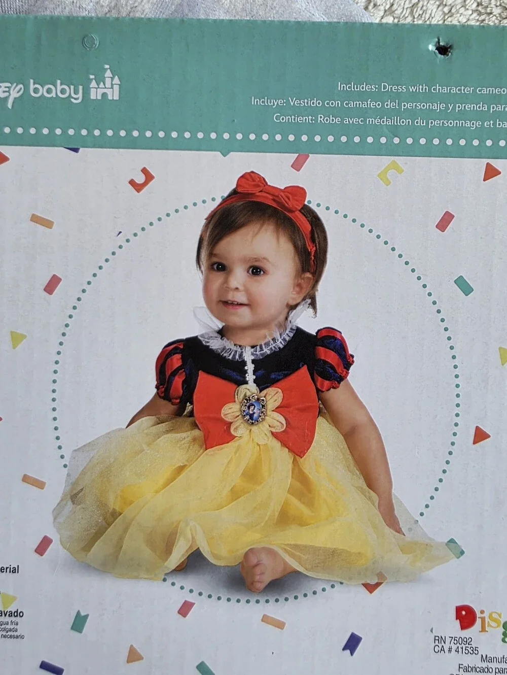 New Disney Baby Snow White Princes Costume Dress Infant Girls Size 12 - 18 Month